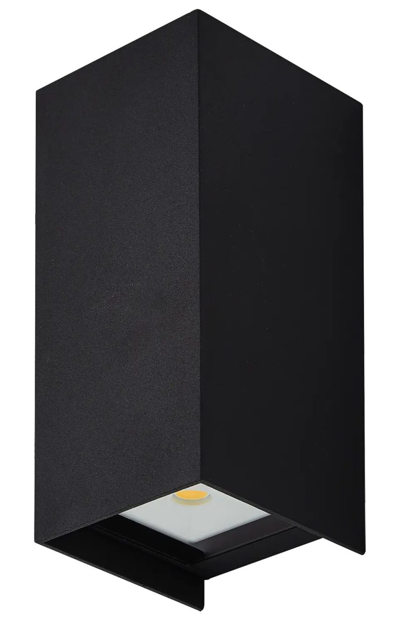 Fantasia Isik applique da parete nera IP54 LED COB 3000K bianco caldo