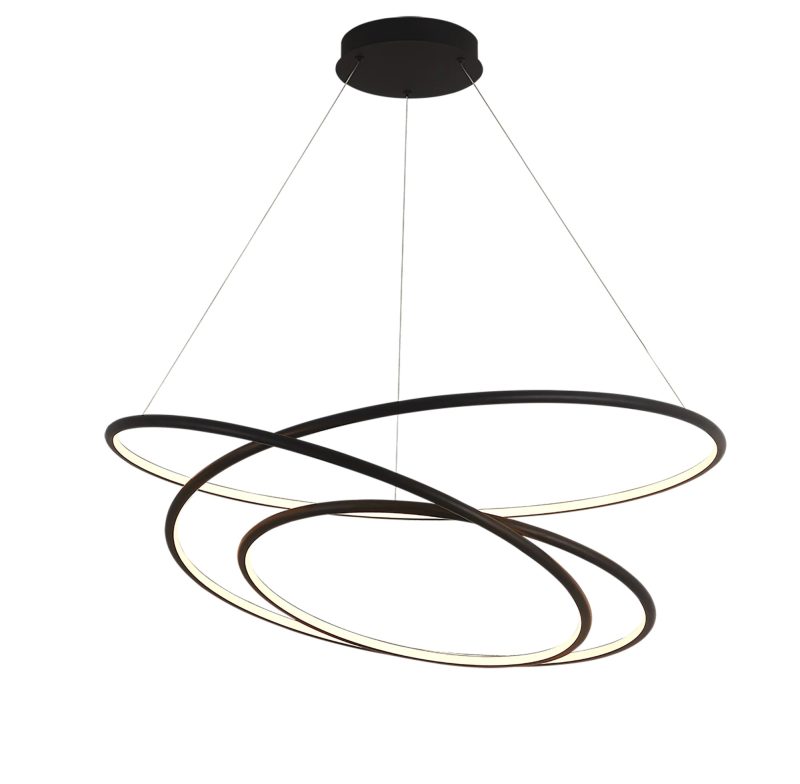 Fantasia Boa lampada a sospensione LED spirale nera Ø90cm dimmerabile