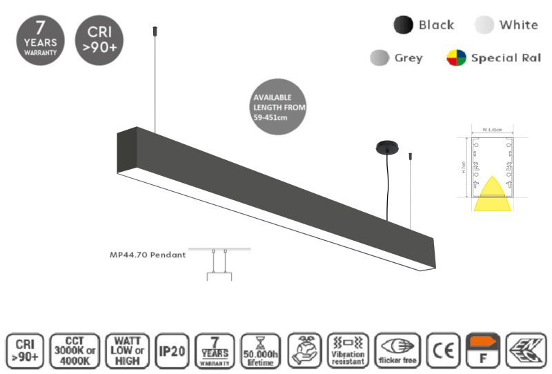 Masterlighting Homelighting MP44.70C-255-S-3-O-OF-BL 44.5x70mm 255cm