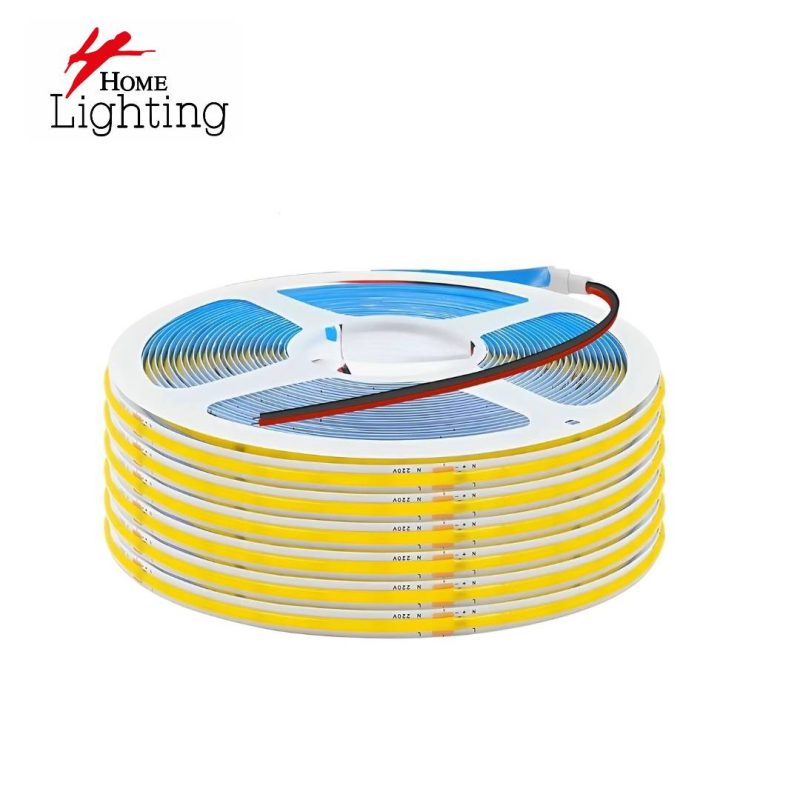 Homelighting SE-COB9-3K-220V STRIP,240pcs/m, 9w/m, 220V,3000K IP20,8mm,Cut 10cm,Price/m