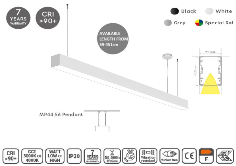 Masterlighting Homelighting MP44.56P-339-S-3-O-OF-WH 44.5x56mm 339cm