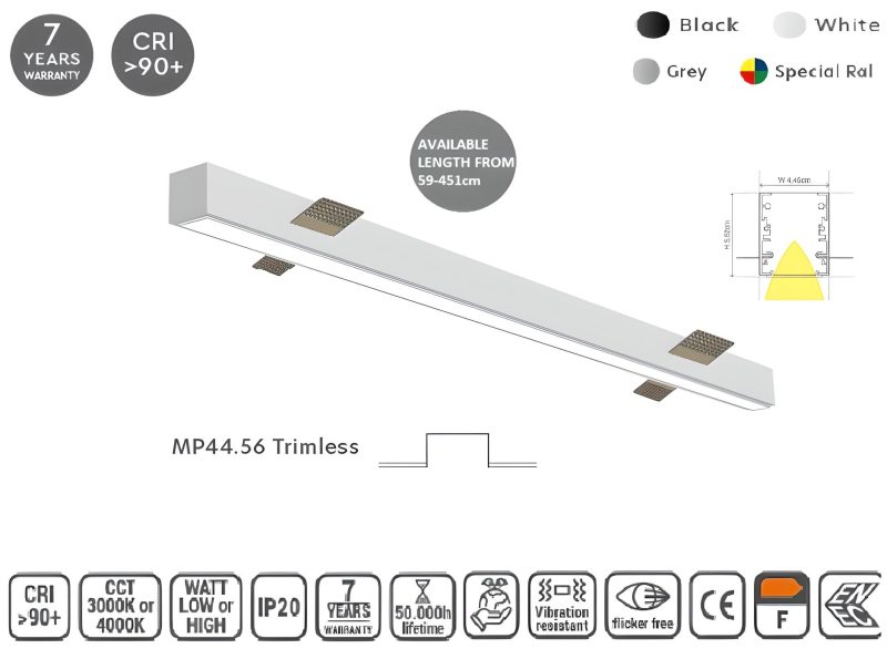 Masterlighting Homelighting MP44.56T-367-S-3-O-OF-WH 44.5x56mm 367cm