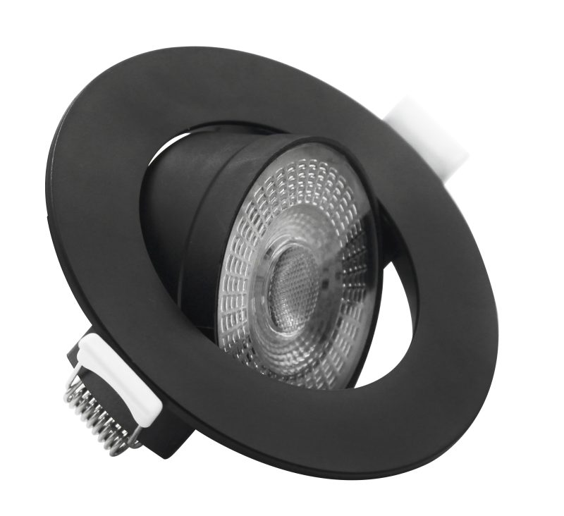 Optonica LED Downlight Built-In Round - CCT/POWER-SELECTABLE 3W-5W-7W Black