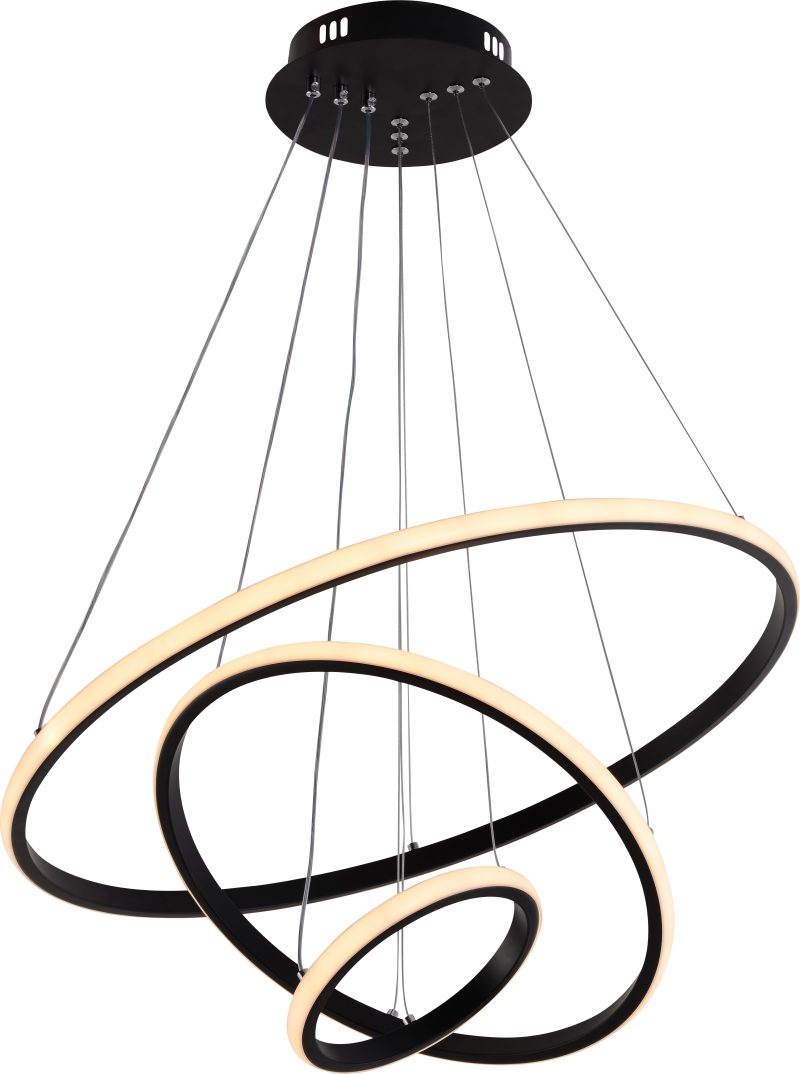 Optonica LED Pendant Lamp CCT 78W Black Dimmable + Remote Control