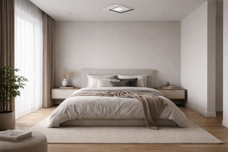 Optonica LED Ceiling Lamp CCT 60W White+Black Dimmable + Remote Control