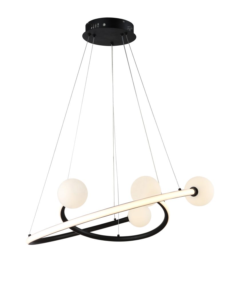 Optonica LED Pendelleuchte 36W Sand Schwarz