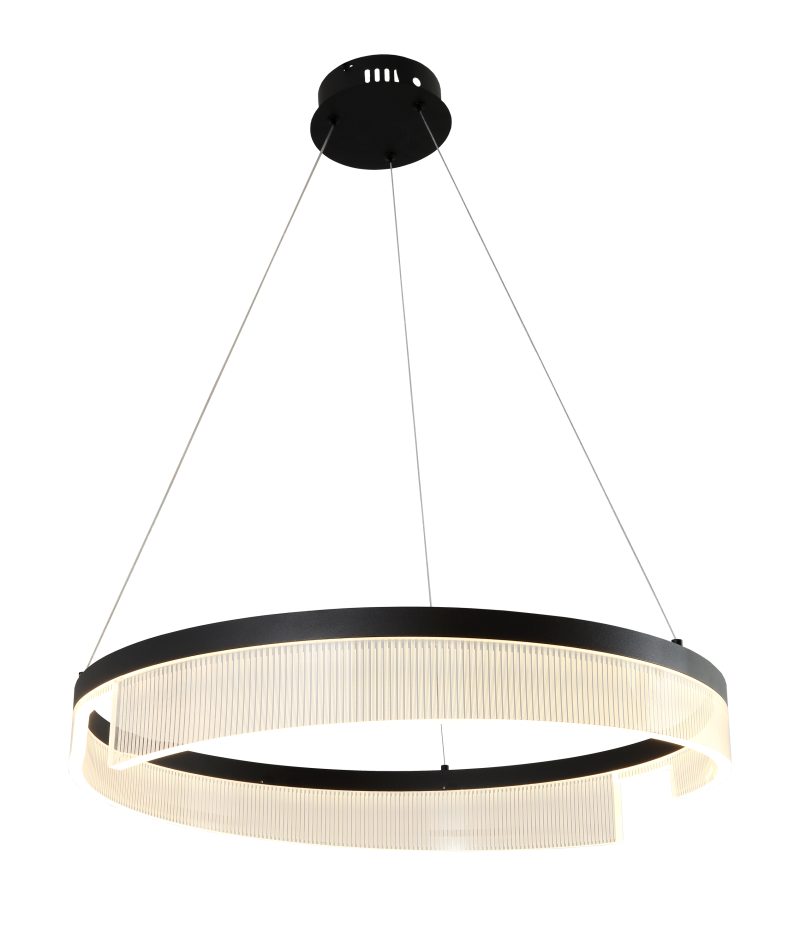 Optonica LED Pendelleuchte 23W Sand Schwarz