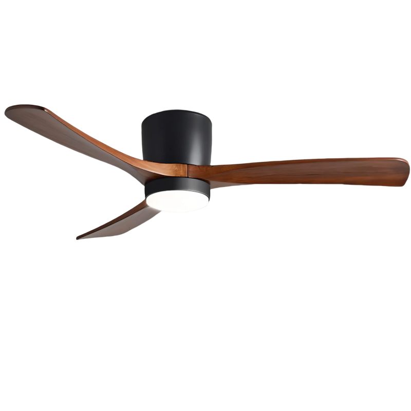 Optonica LED Fan Ceiling 18W/3CCT Black Wood + Remote Control