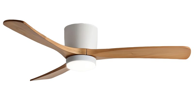 Optonica Ventilatore da Soffitto LED 18W/3CCT Legno Bianco + Telecomando