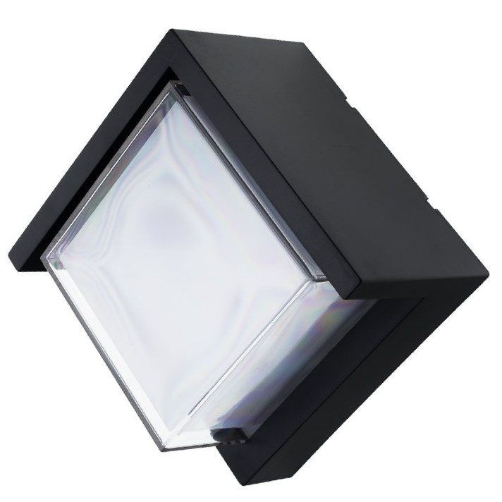 Optonica LED Wall Light Square Black