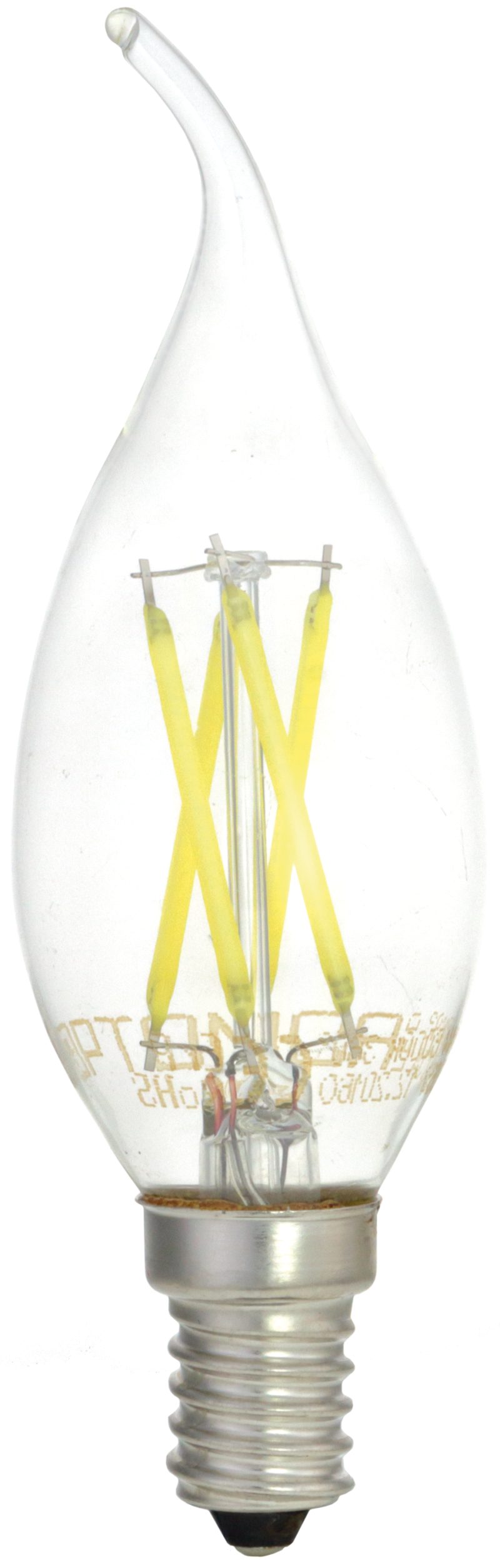 Optonica LED Filament Tip Candle Bulb C35T E14 Clear Glass Dimmable