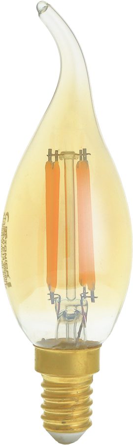 Optonica LED Filament Tip Candle Bulb C35T E14 Golden Glass Dimmable