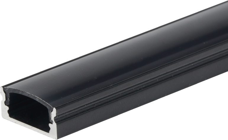 Optonica Aluminium Profile For LED Strip Black Body + Black Cover L=2m