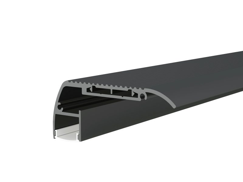 Optonica Aluminium Profile for LED Strip Black Body/White Cover L=2M