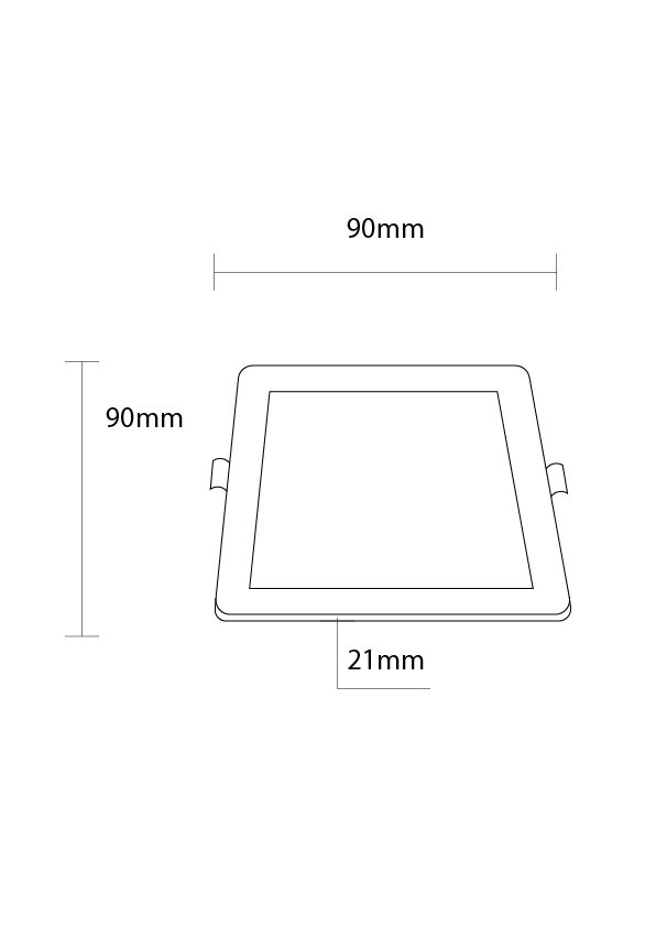 Optonica 3W LED Built-In Slim Module Square 3CCT Black