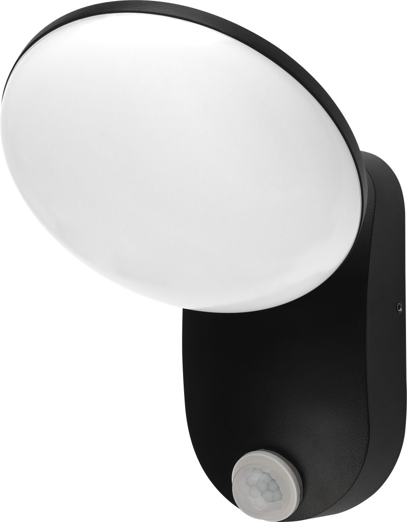 Optonica LED Wall Lamp Aluminium 12W BLACK BODY IP54 + PIR SENSOR