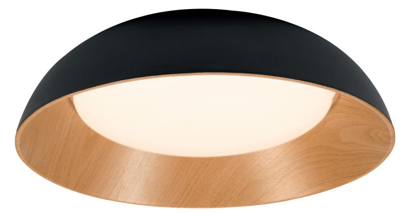 Optonica LED Deckenleuchte 24W Schwarz/Holzkörper CCT