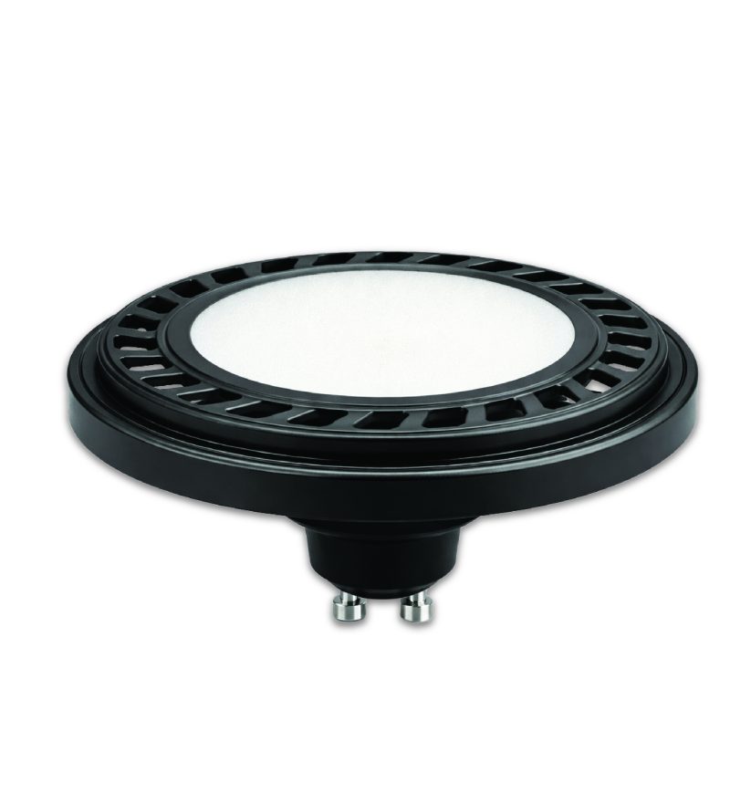 Optonica LED AR111/GU10 15W 120° - Alluminio Nero