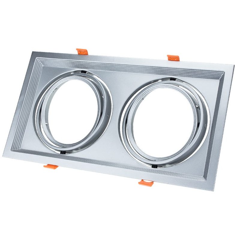 Optonica Rectangular 2xAR111 Rings Adjustable