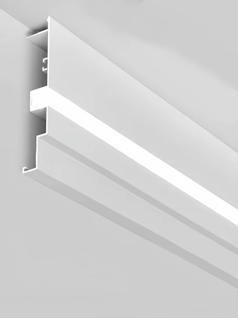 Optonica Aluminium Profile for Ceiling White body/Black cover L=2M