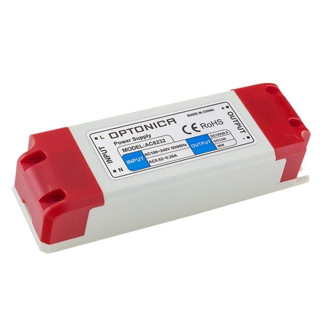 Optonica LED Plastic Case Power Supply 12V 3 Years Warranty