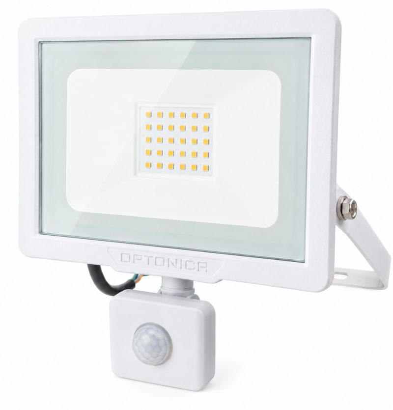 Optonica LED SMD Floodlight White City Line With PIR Sensor