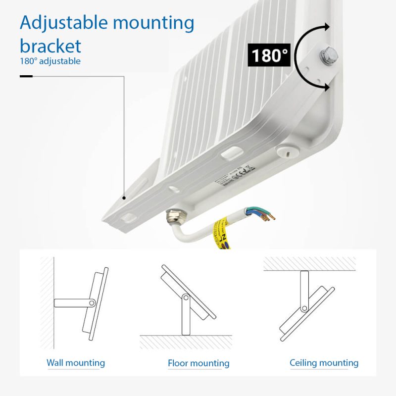 Optonica LED SMD Floodlight White Body IP65 with 15 cm Cable