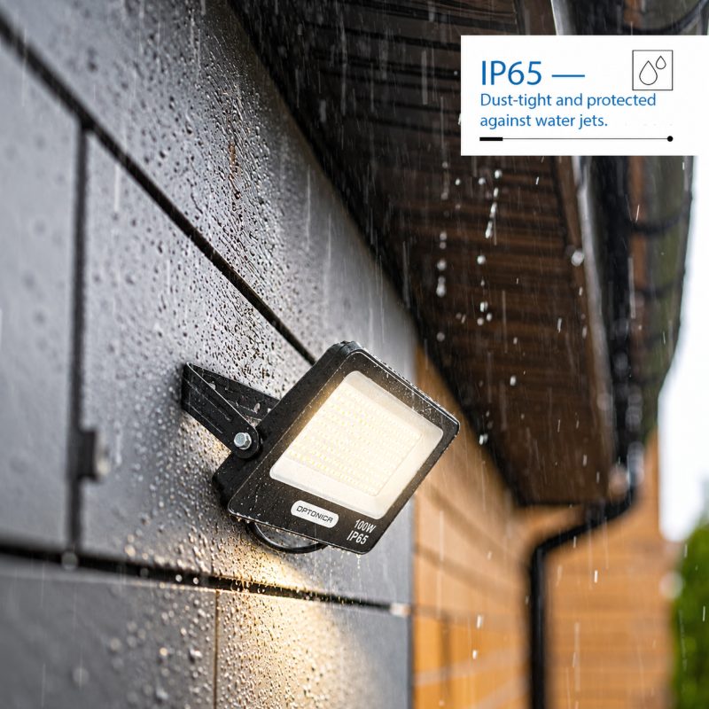 Optonica LED SMD Floodlight Black Body IP65 with 15 cm Cable