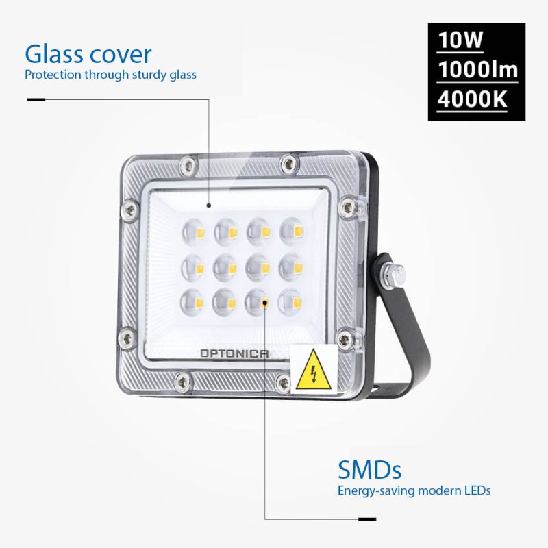 Optonica LED SMD Floodlight Black Body IP65 - LUMILEDS Chip