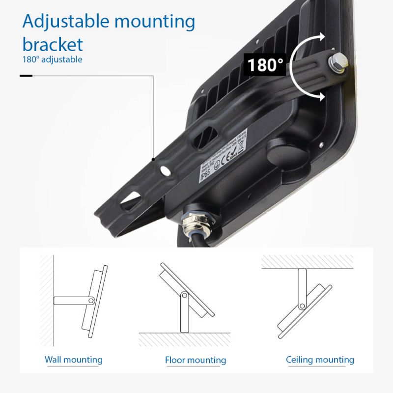 Optonica LED SMD Floodlight Black Body IP65 - LUMILEDS Chip