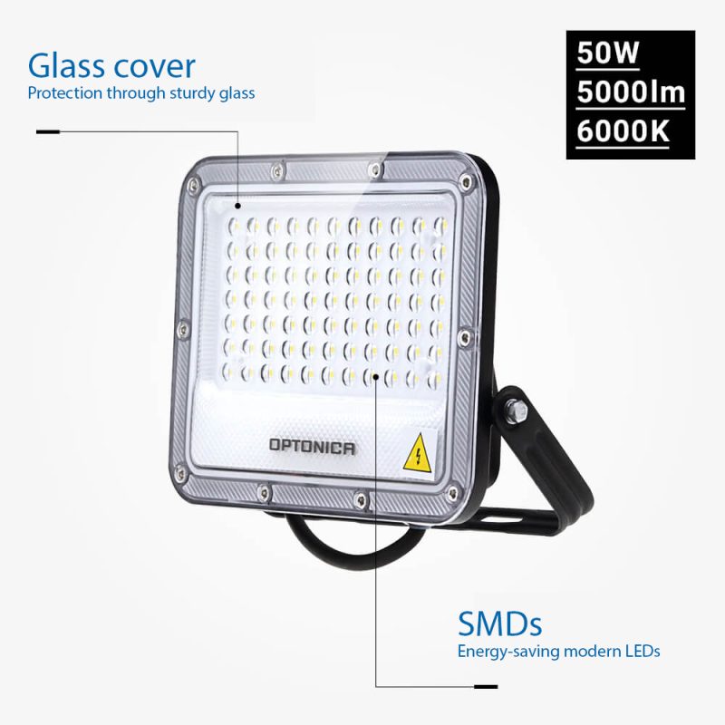 Optonica LED SMD Floodlight Black Body IP65 - LUMILEDS Chip