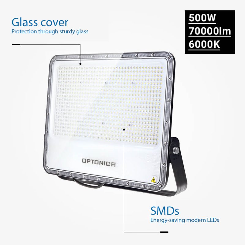 Optonica LED SMD Floodlight Black Body IP65 - LUMILEDS Chip