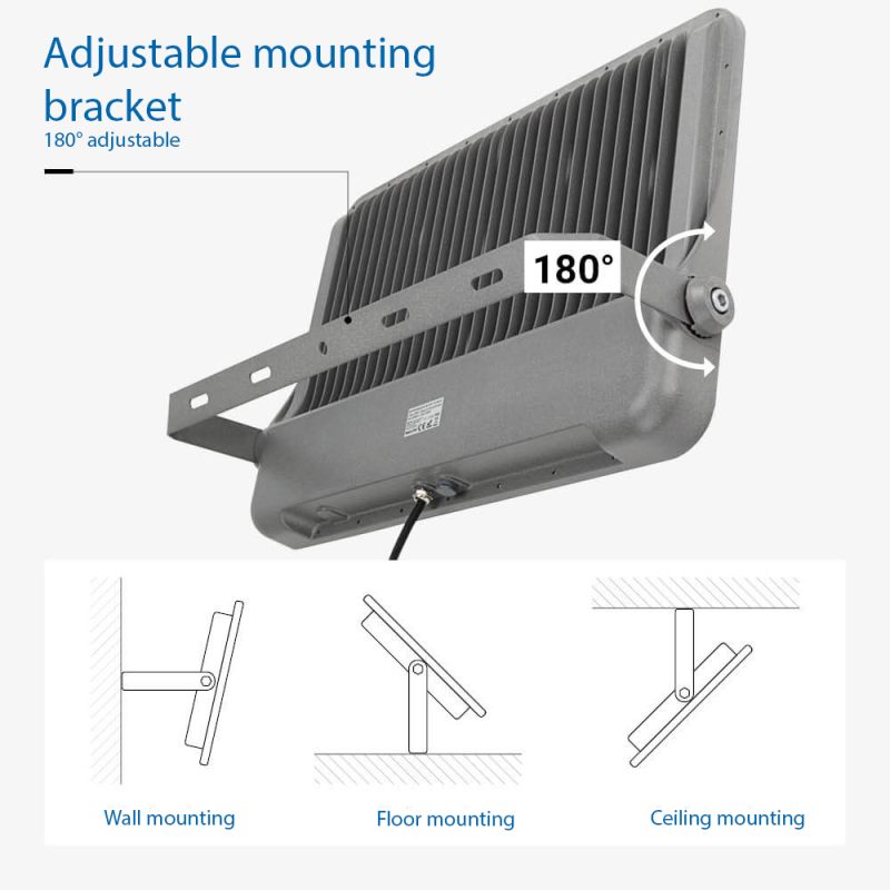 Optonica LED SMD Floodlight 500W Grey Body IP65 with 100cm Cable