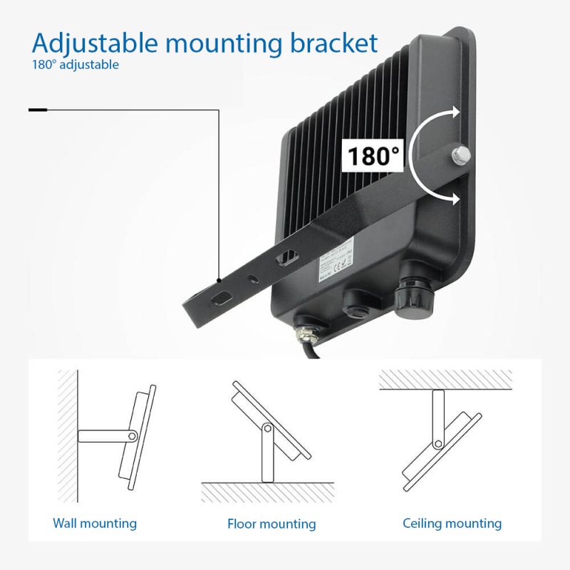 Optonica LED SMD Floodlight 100W CCT - Black Body