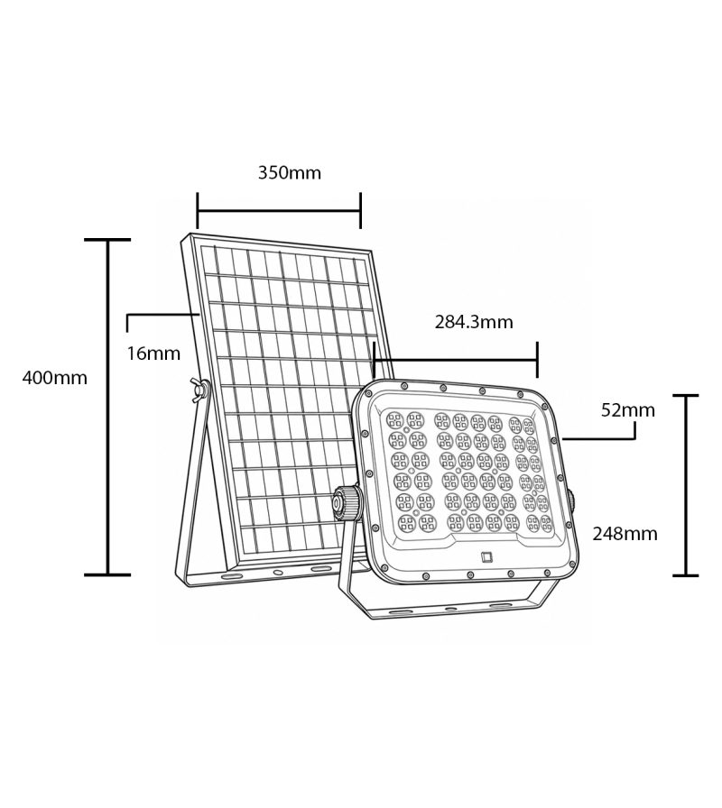 Optonica LED Solar Floodlight 2700LM 20Ah CCT IP65