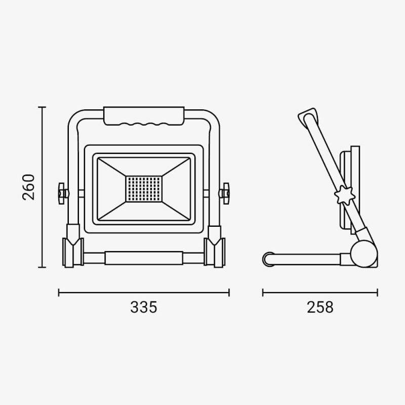 Optonica LED SMD Portable Floodlight 1600 Lm 3 m Cable