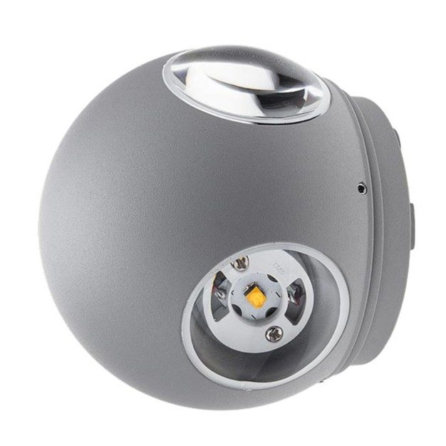 Optonica LED Wall Light Round 4 Diods Grey Body
