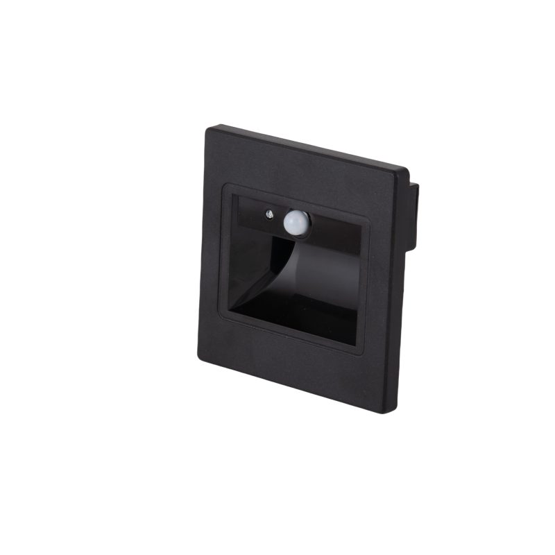 Optonica LED Step Light Square 1W 4000K IP20 Black + Sensor
