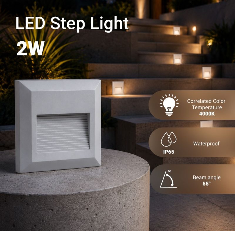 Optonica LED Step Light Square White