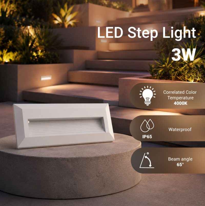 Optonica LED Step Light Rectangular White