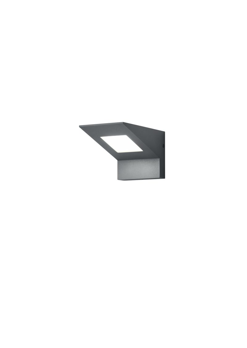 Trio Lighting Nelson buitenwandlamp LED 8W 3000K antraciet, kapvormig
