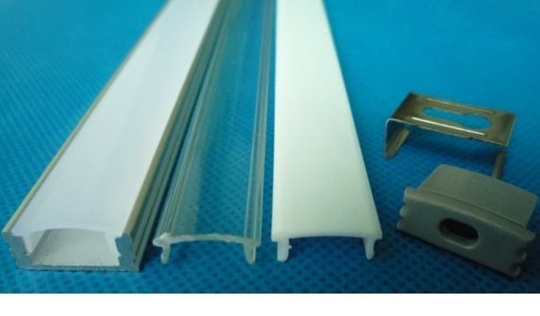 LED Aufbauprofil 12mm, 1 Meter, mit Plexiabdeckung