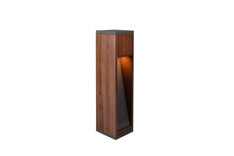 Trio Lighting Canning tuinpaal van hout met GU10 fitting, IP44, 40 cm hoog