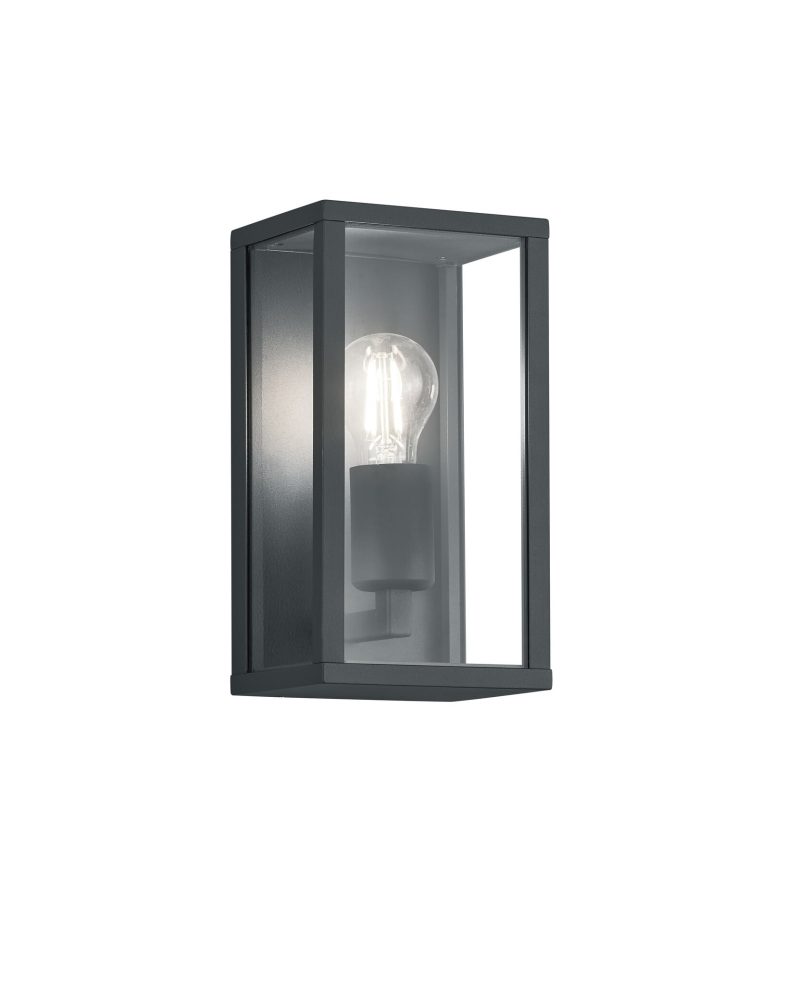 Trio Lighting Garonne buitenwandlamp met glazen kap, E27 fitting, antraciet, IP44