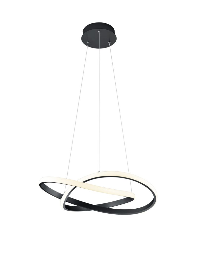 Trio Lighting Course lámpara colgante LED negro mate