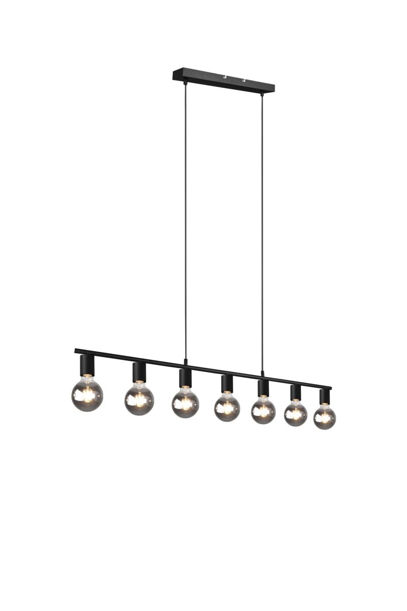 Trio Lighting Vannes hanglamp 7-lichts metaal mat zwart, E27 excl.