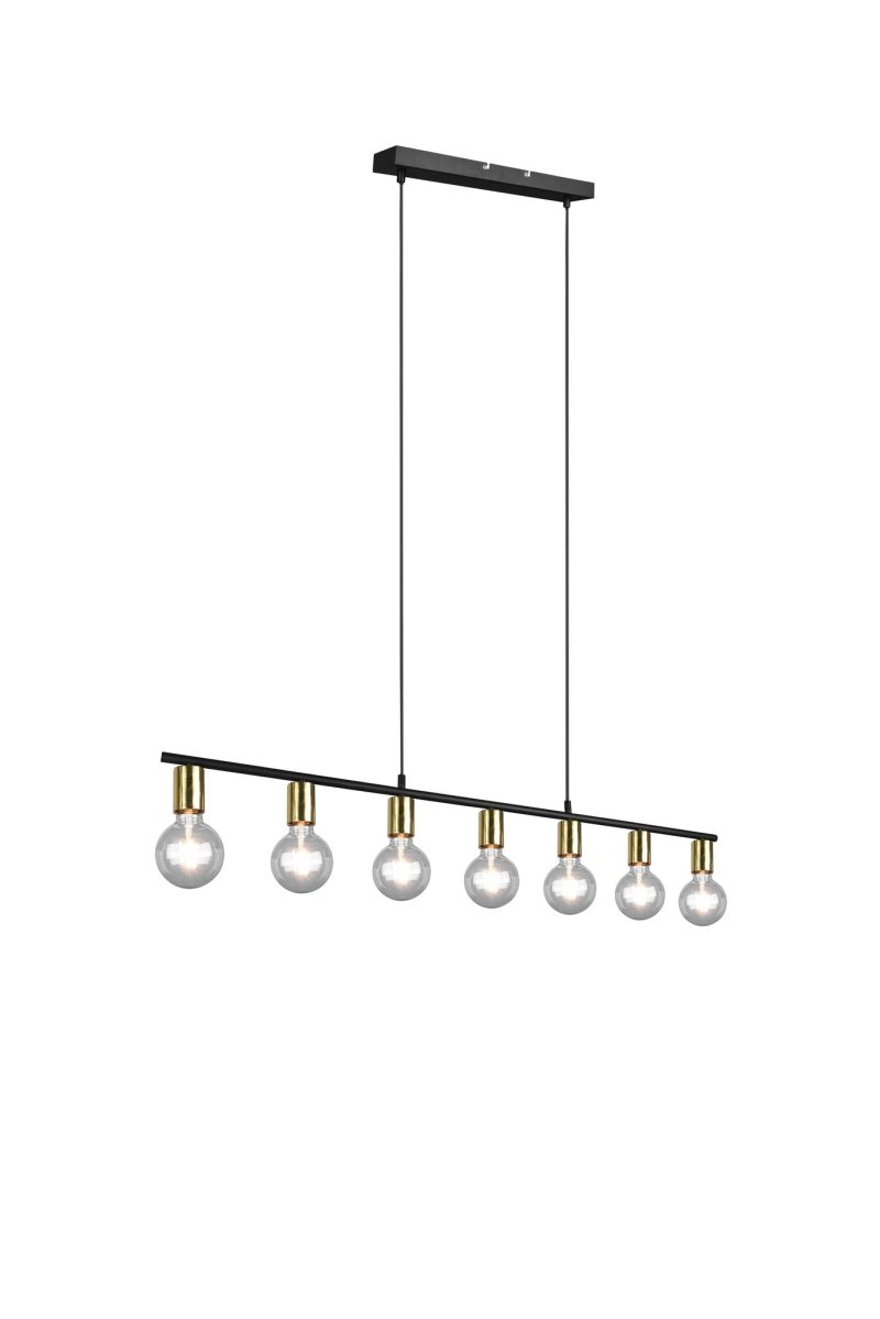Trio Lighting Vannes hanglamp metaal mat messing 7xE27 excl. lichtbron