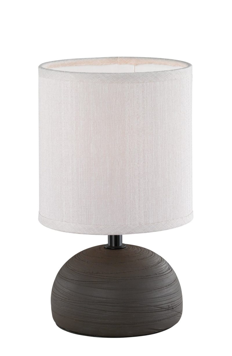 Trio Lighting Luci lámpara de mesa cerámica marrón, casquillo E14, 23 cm