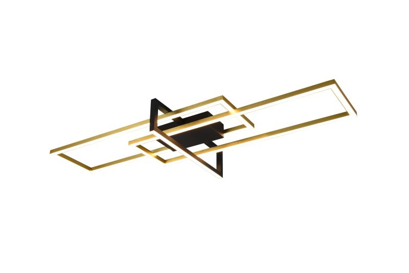 Trio Lighting Plafón Salinas LED 34W 3000K latón mate 100 cm IP20