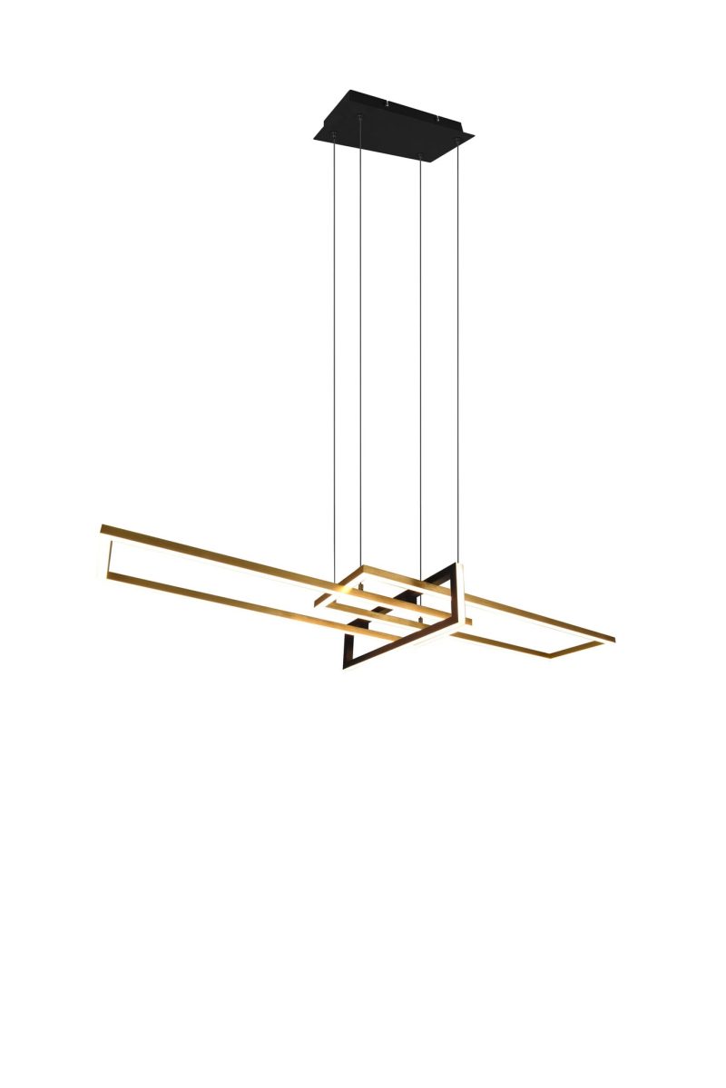 Trio Lighting Salinas lampada sospensione futurista ottone opaco